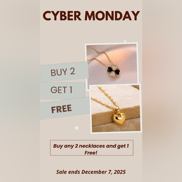 18K Golden Plated Puffy Heart Pendant Necklace - Picture 2 of 5